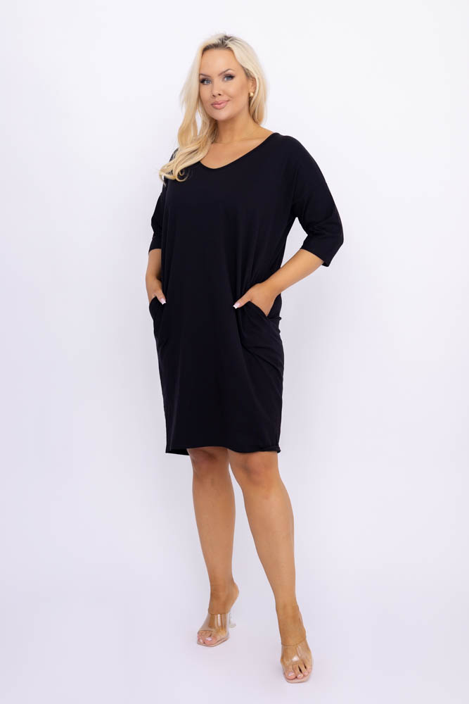 Rochie neagră cu fantă