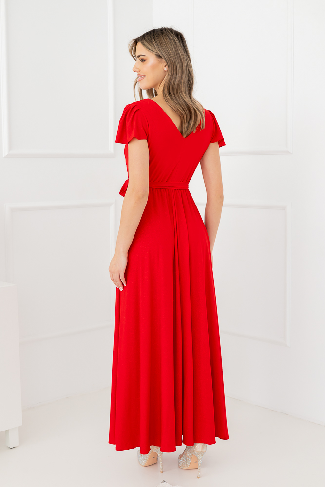 Robe en brocart rouge