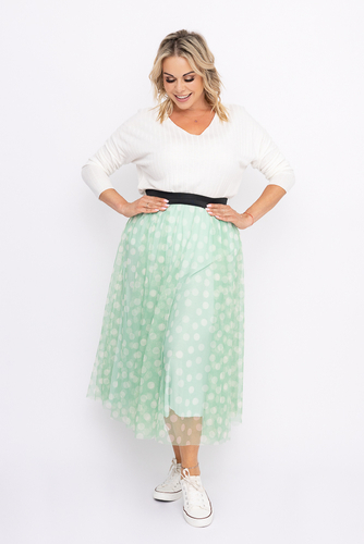 Green Pea Tulle Skirt
