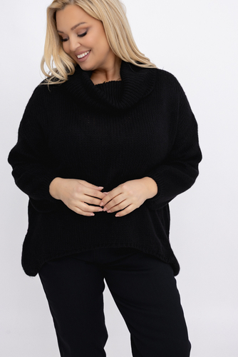 Czarny Sweter z golfem