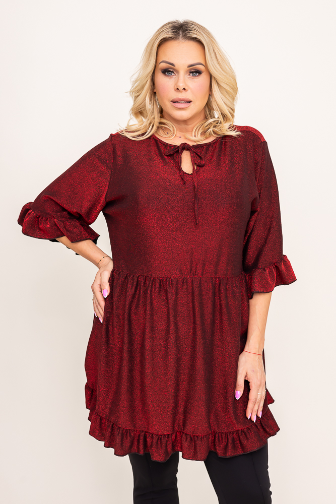 Blusa brocada granate