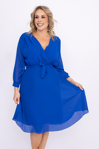 Chabrowa Sukienka szyfonowa plisowana