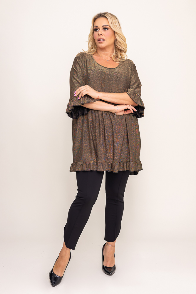 Brown Brocade Blouse
