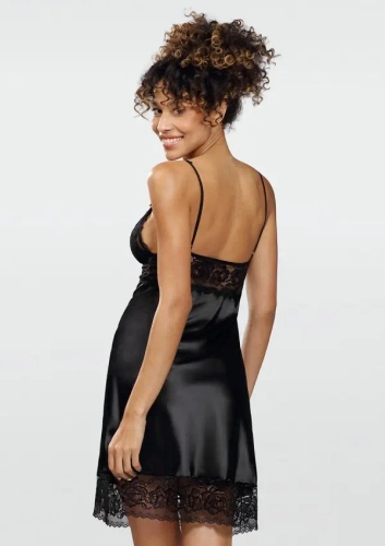 Slip en satin noir
