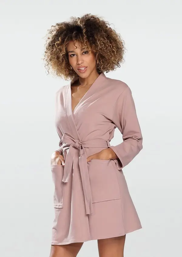 Peignoir en coton poudré