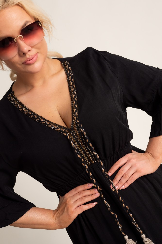 Black Cut-Off Dress AMORENA