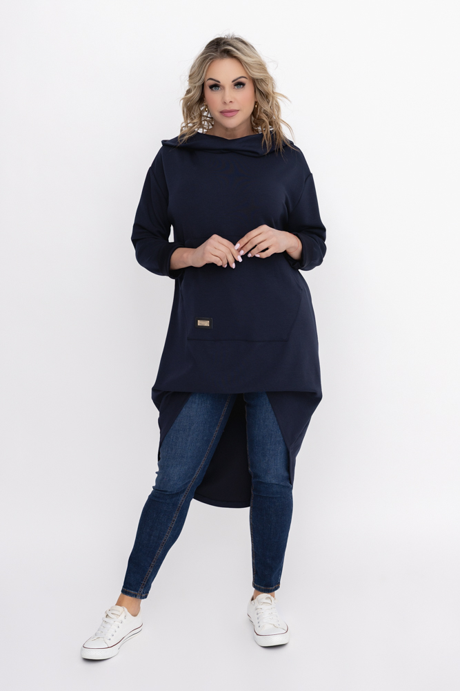 Sweat à capuche bleu marine