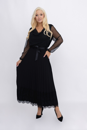 Czarna Bluzka siateczkowa Wzór 2