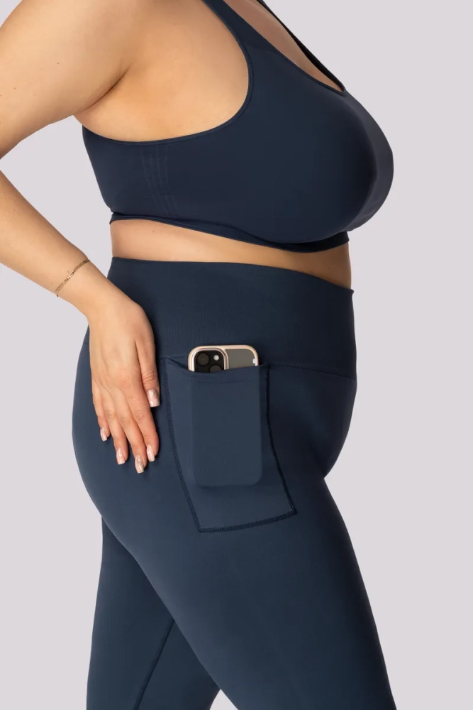 Leggings albastru marin cu buzunar