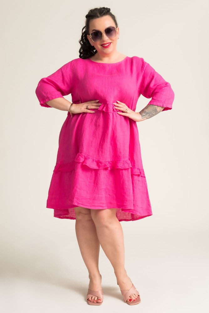 Fuchsia Linen Dress GAFFE