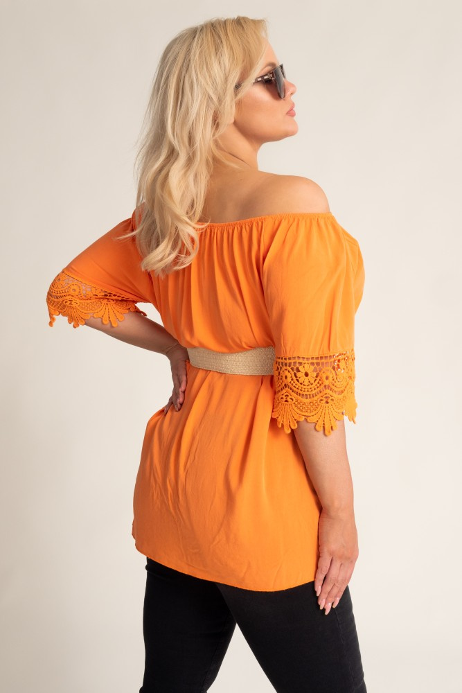 Orange Blouse with Embroidery BERGAMO