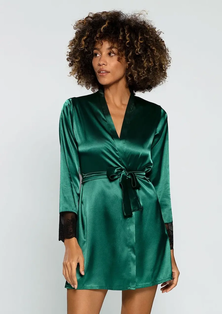 Green Satin Bathrobe