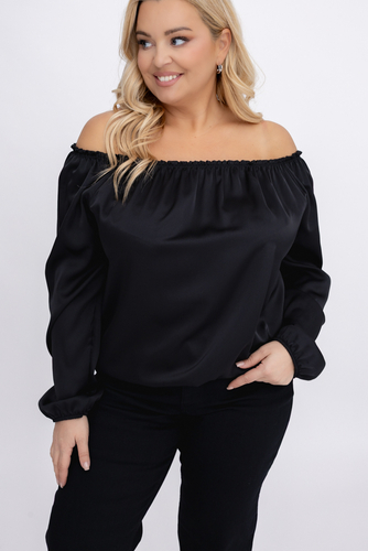 Czarna satynowa Bluzka