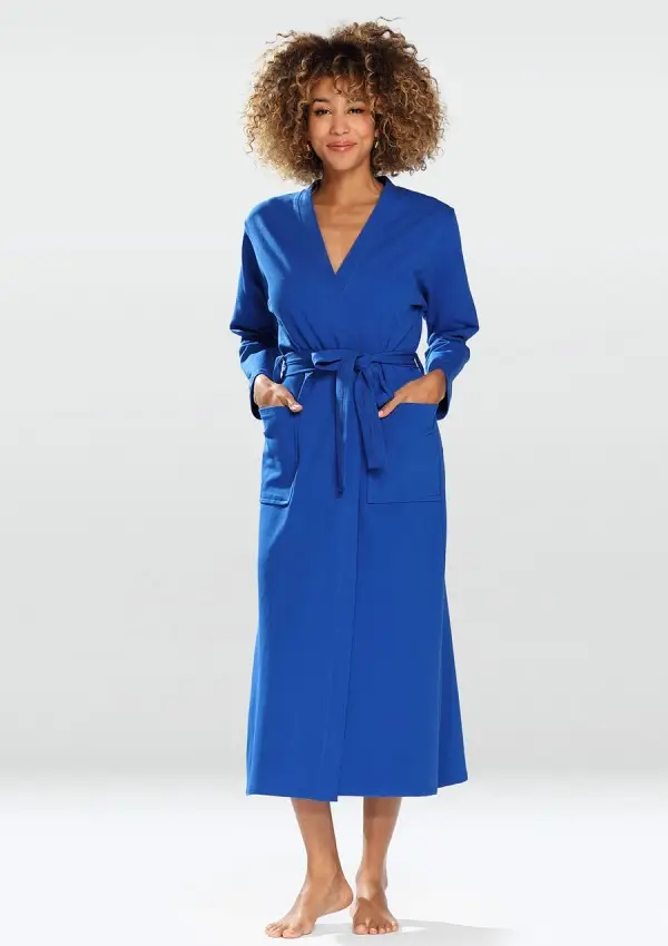 Peignoir en coton bleu
