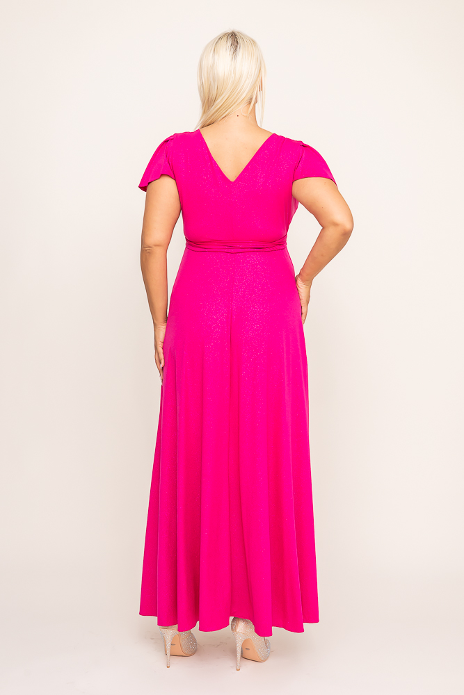 Rochie brocart fucsia