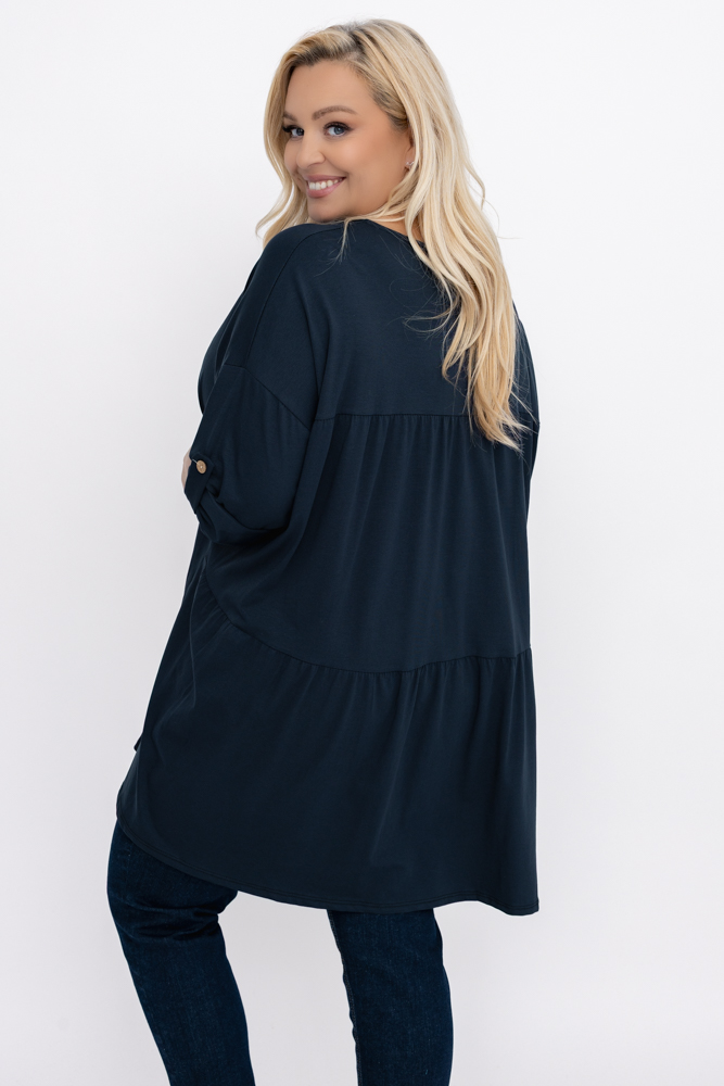 Túnica asimétrica granate