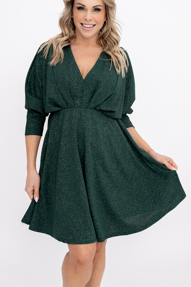 Butelkowozielona Sukienka błyszcząca