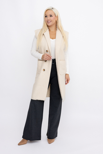 Chaleco de felpa beige claro