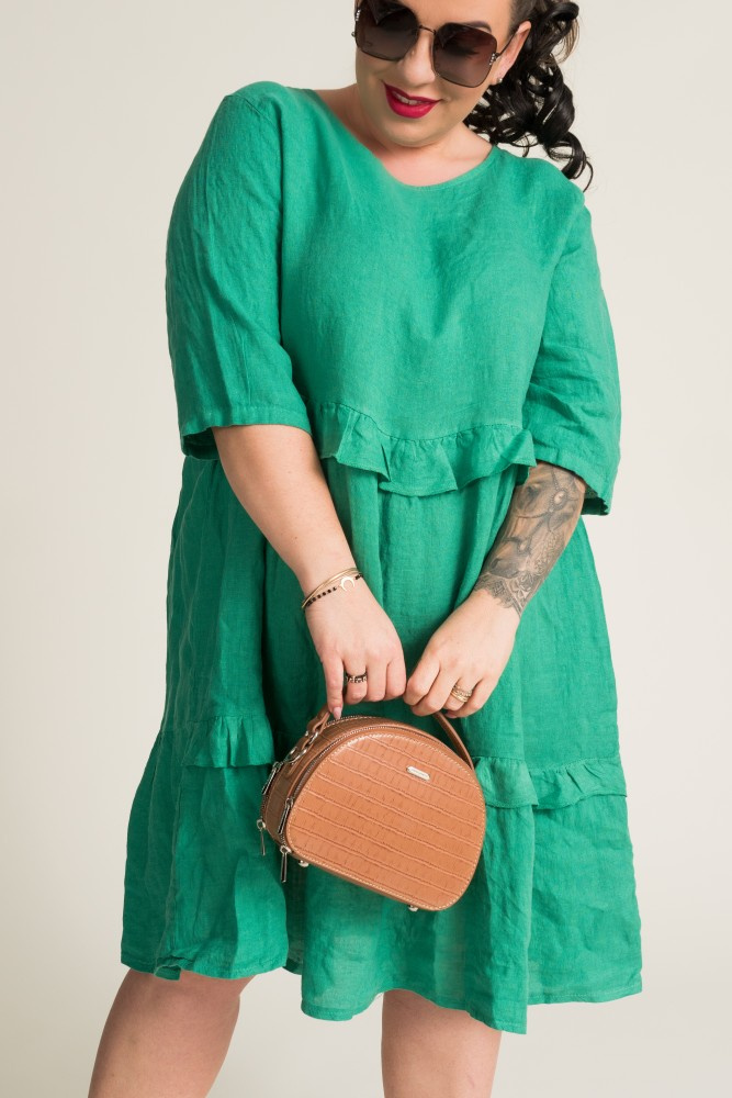 Green GAFFE Linen Dress
