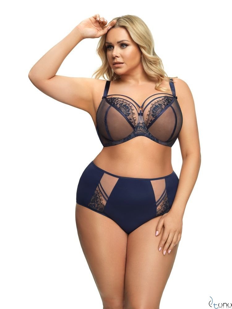 K496 biustonosz miękki na drutach granatowy PARADISE