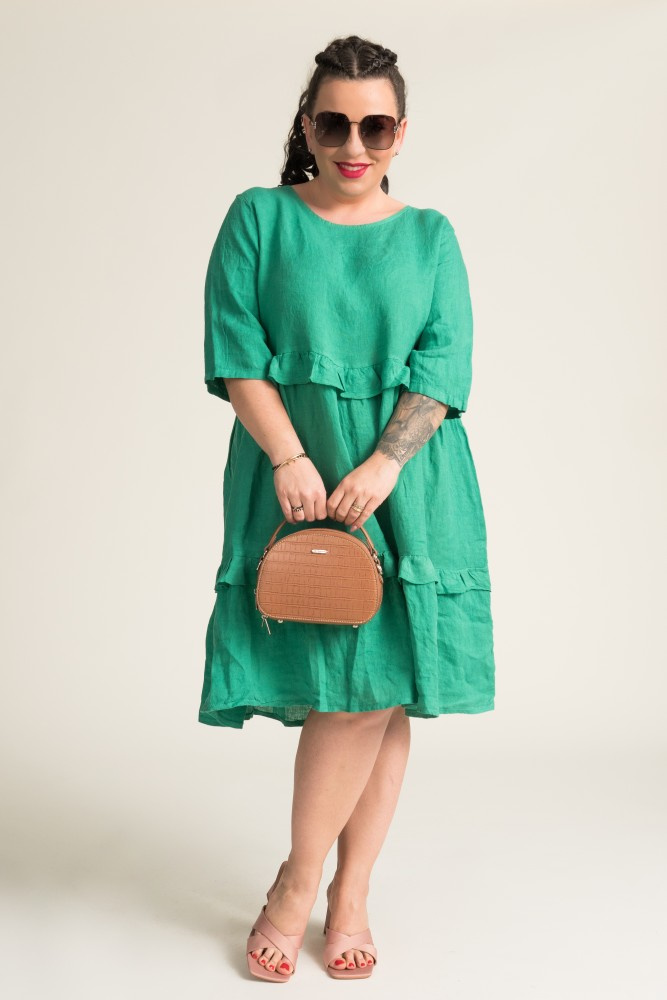 Green GAFFE Linen Dress