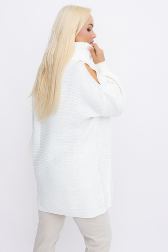 Śmietanowa Tunika sweterkowa MARKOZIA