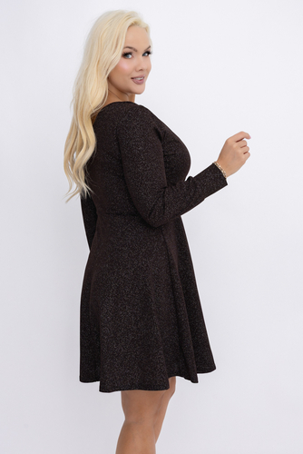 Czekoladowa Sukienka błyszcząca