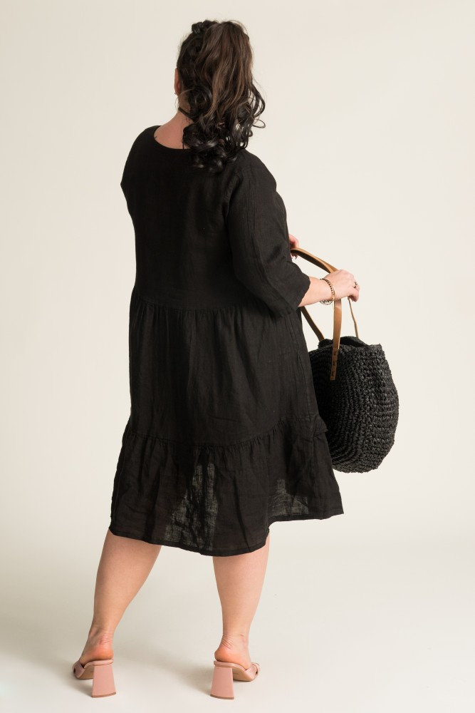 Black GAFFE Linen Dress