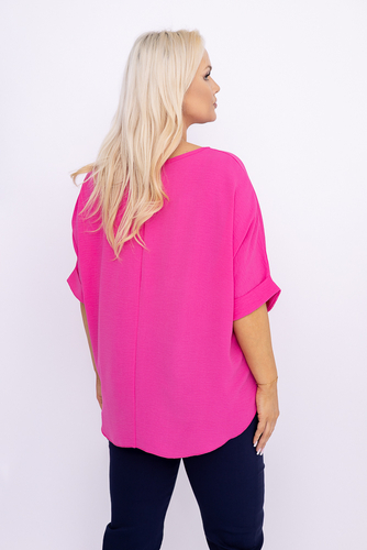 Różowa Bluzka z wisiorkiem BELUCIO