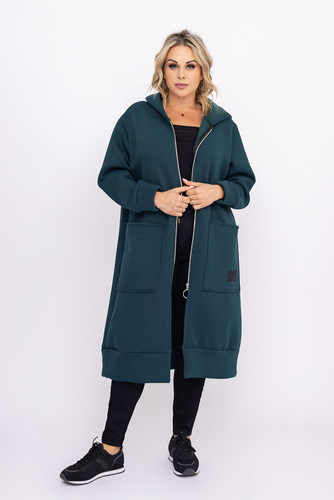 Butelkowozielona Bluza ocieplana