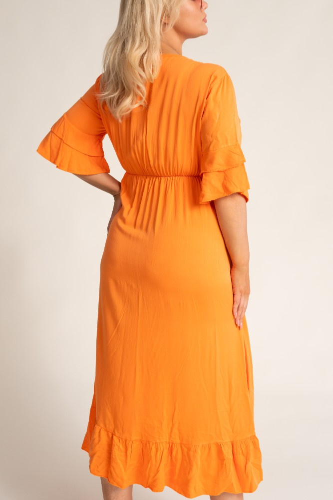 Orange Cut-Off Dress AMORENA