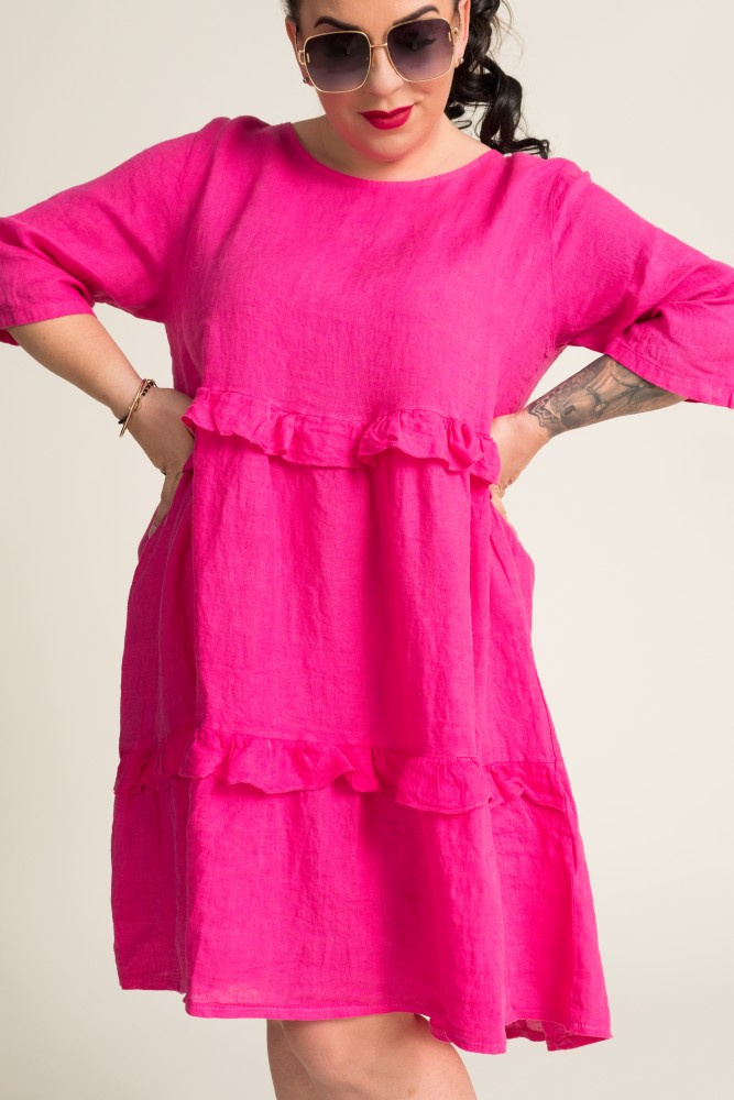 Fuchsia Linen Dress GAFFE