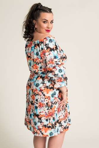 Dress with ruffled sleeves DARLIN Pattern 1