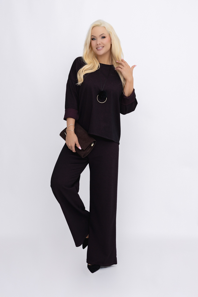 Bakłażanowy Komplet z wisiorkiem