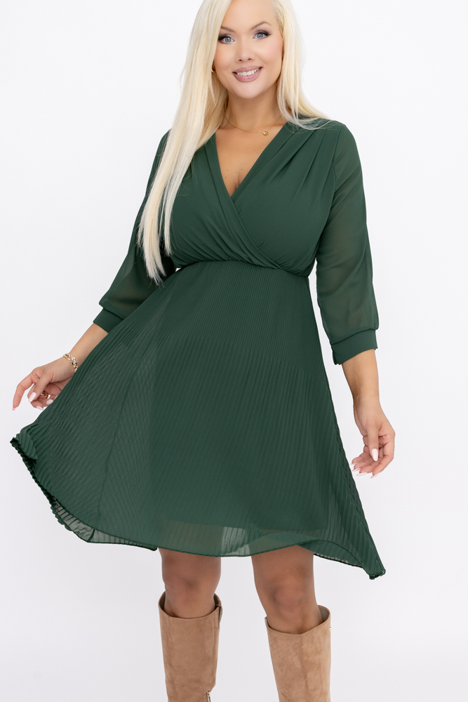 Vestido de gasa plisada Estampado 2