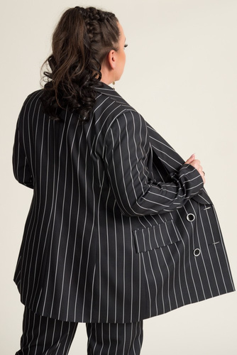 Black and White TEQUILA Striped Double-breasted Suit