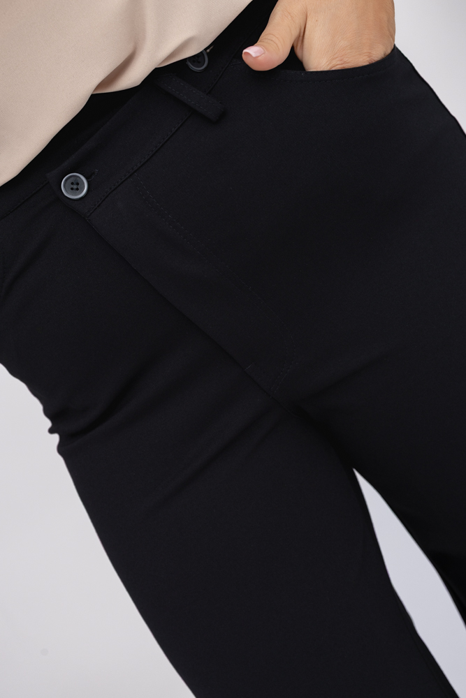  Black Trousers with asymmetrical fastening