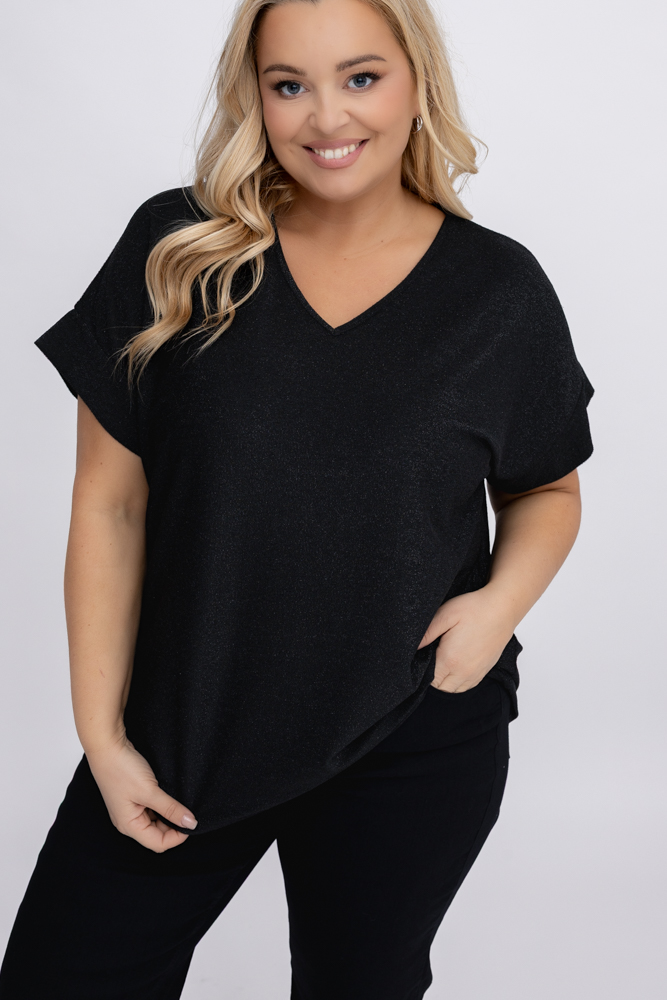 Czarna Bluzka błyszcząca