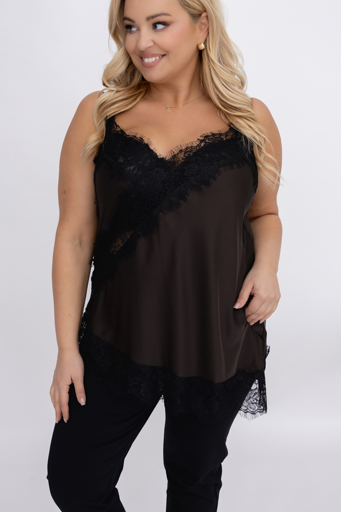 Czekoladowa Bluzka satynowa