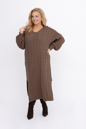 Czekoladowa Sukienka sweterkowa
