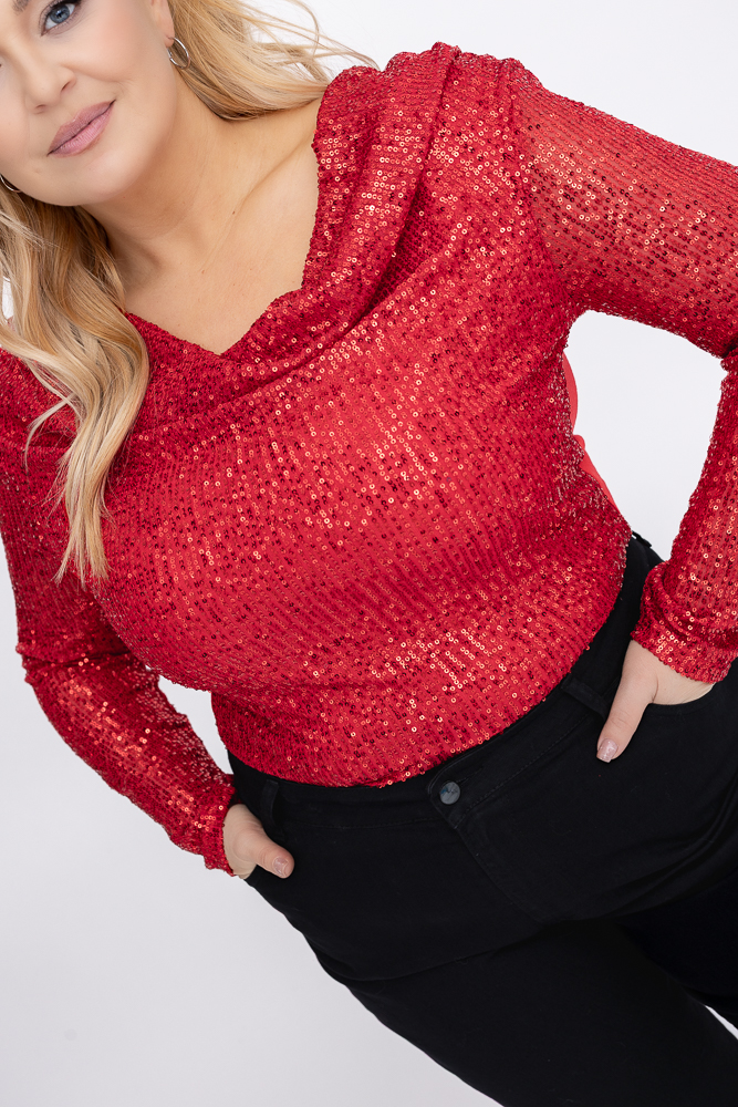 Czerwone Body cekinowe