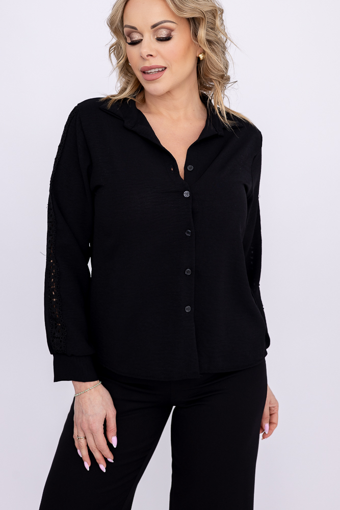 Black Shirt with Lampasse