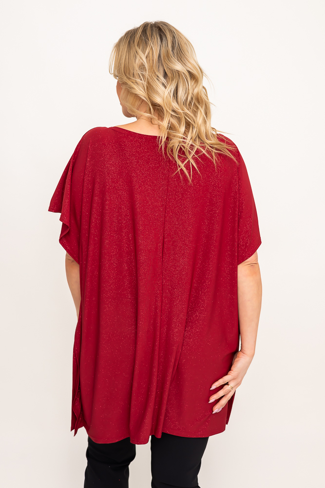 Blusa brocada granate