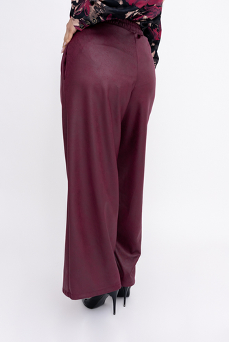 Burgundowe Spodnie skórzane