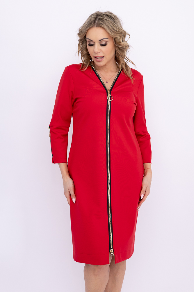 Rotes Kleid mit Reissverschluss