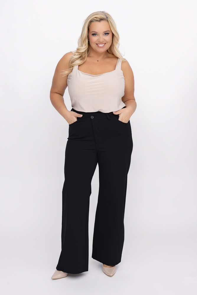  Black Trousers with asymmetrical fastening