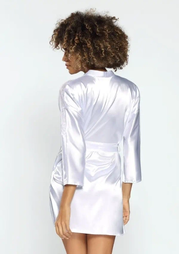 Biały Szlafrok satynowy