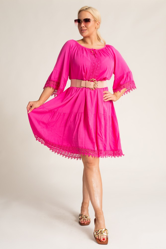 Pink Embroidered Dress by MEGIO