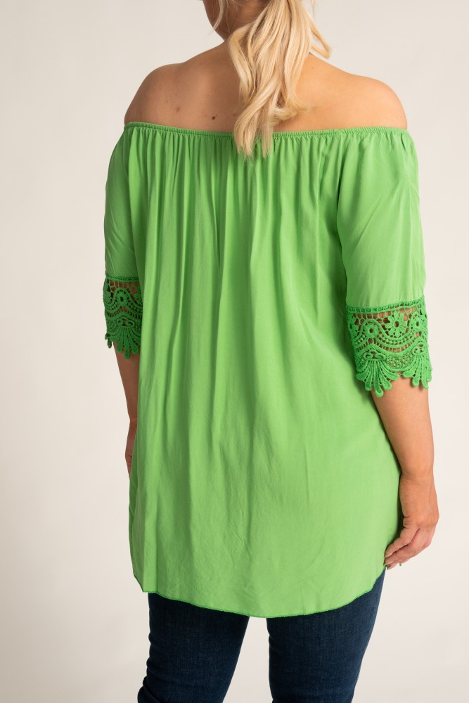 Light green Blouse with embroidery BERGAMO