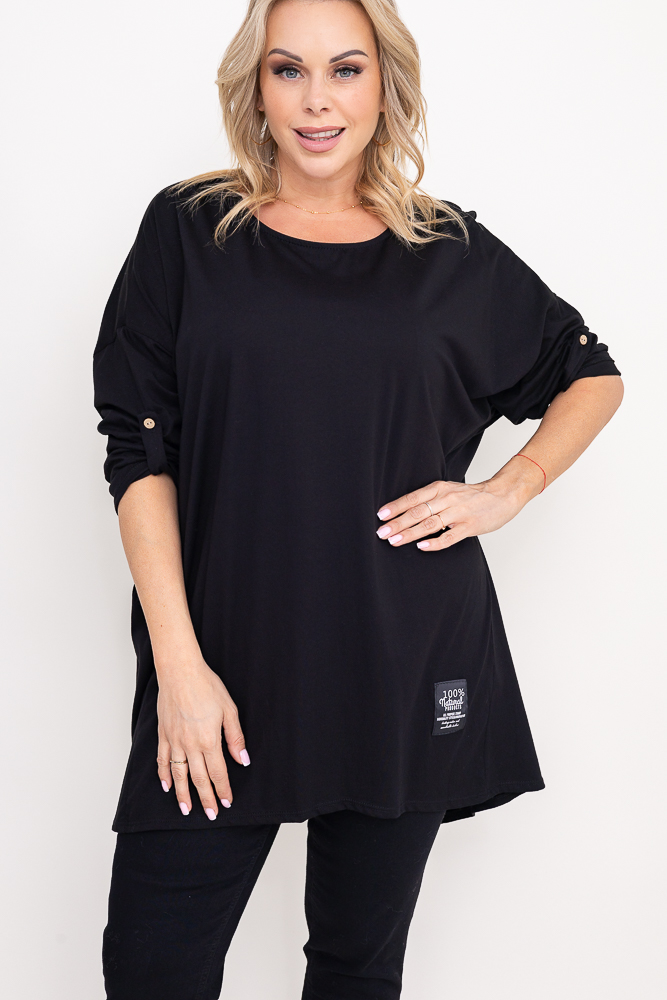 Czarna Tunika asymetryczna